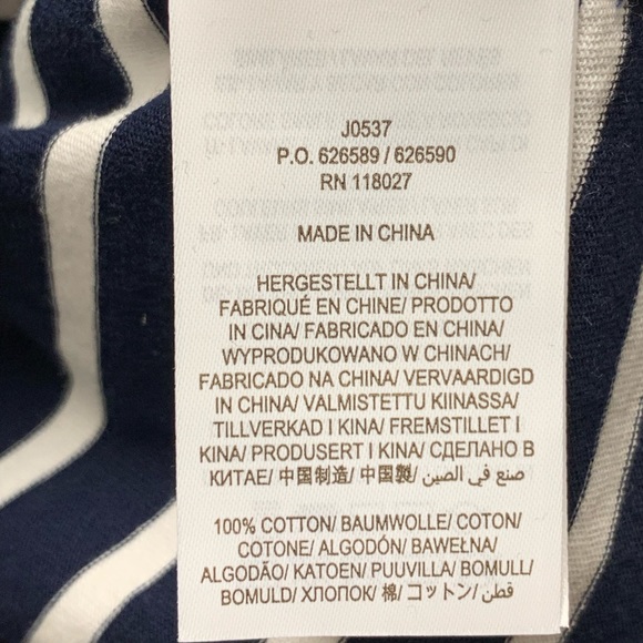 New! Boden Christmas long sleeve stripped shirt top, navy white, women's size 12 - Picture 10 of 10